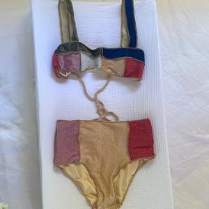 Multi color high waisted bikini